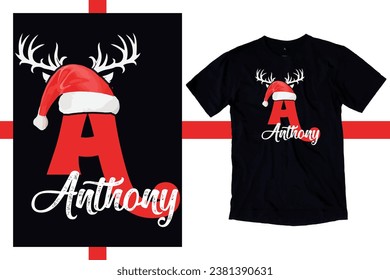 Family Christmas Name Shirt, Monogrammed Family Christmas Shirt, Personalized Matching Christmas Family T-Shirt Design, Custom Christmas Shirt With Name