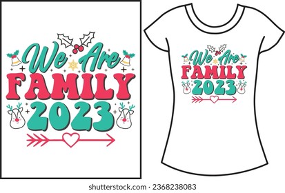 Family Christmas Retro T-shirt. Best t shirt for family.