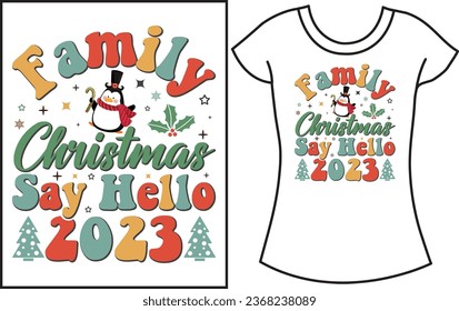 Family Christmas Retro T-shirt. Best t shirt for family.
