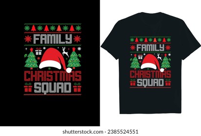 Family christmas squrd t- shirt design.