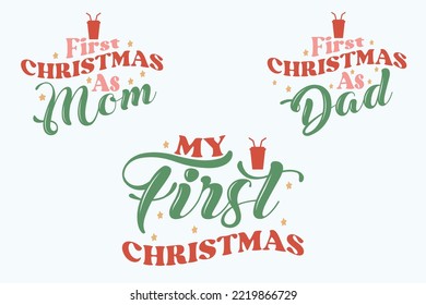 Family Christmas t shirt design bundle vector.