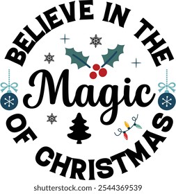 Family Christmas Typography T shirt Design, Christmas vector shirt.