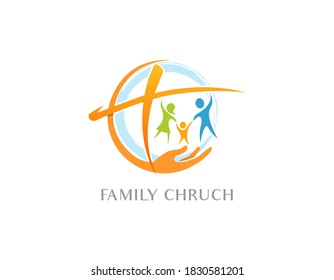 Family Church Logo Design Illustration.