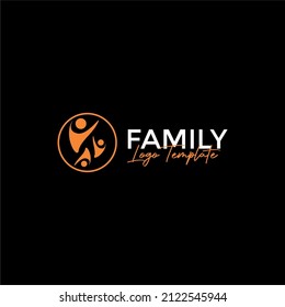 Family circle logo vector icon image