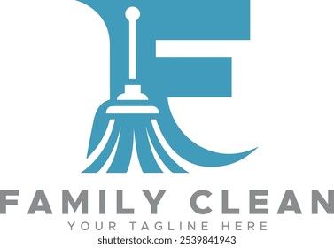 Family Clean Logo Template, Letter F Cleaning Logo, Family Clean Logo for Home Cleaning 