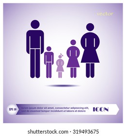 family and clock, graphic design, vector illustration