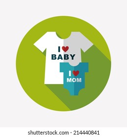family clothes flat icon with long shadow,EPS 10