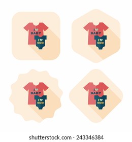 family clothes flat icon with long shadow,EPS 10