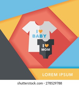 family clothes flat icon with long shadow,EPS 10