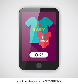 family clothes flat icon with long shadow,EPS 10