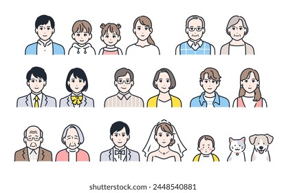 Family Color Icon Set Web graphics