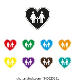 Family - color vector icon