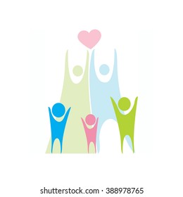 a family.  colored symbols vector people for web and mobile, modern minimalistic flat design