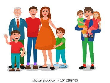 Family. Colorful isolated characters.