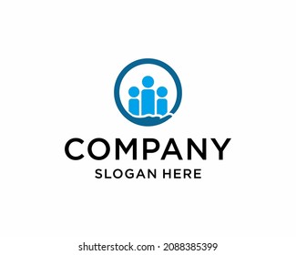 Family community with hand logo design vector icon