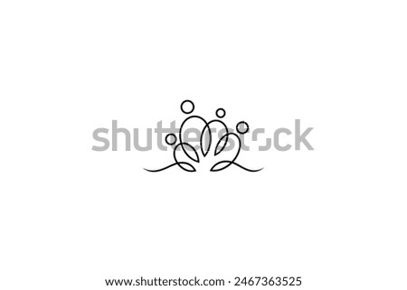 Family or community logo with continuous line design