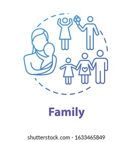 Family concept icon. Loving relationship. Marriage, motherhood. Self-building for fulfilling life. Couple planning for children idea thin line illustration. Vector isolated outline RGB color drawing