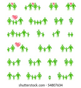 family concept icons vector set