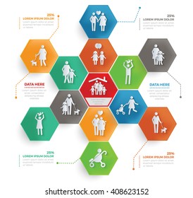 Family concept info graphic design,vector