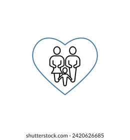 family concept line icon. Simple element illustration.family concept outline symbol design.