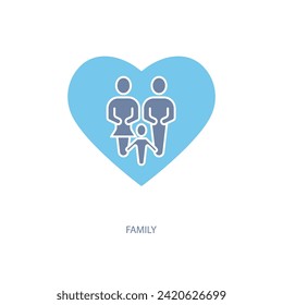 family concept line icon. Simple element illustration.family concept outline symbol design.