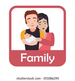 Family concept with roles design, vector illustration 10 eps graphic.