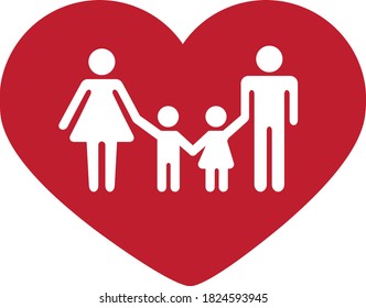 A family consisted of man, woman, children: boy and girl