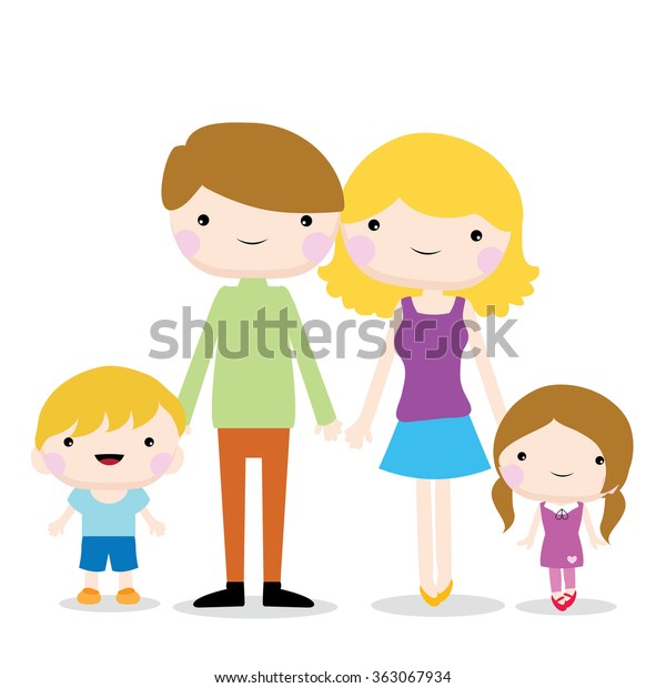 Family Consists Father Mother Daughter Son Stock Vector (Royalty Free ...