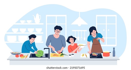 2,623 Family Cooking Cartoon Lunch Images, Stock Photos & Vectors ...