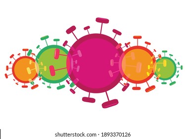 Family of corona viruses to symbolize sars cov, mers cov, covid 19, h1n1 and more. Editable Clip Art.