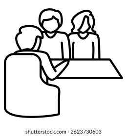 Family Counseling icon represented by Family, Counseler Line style.