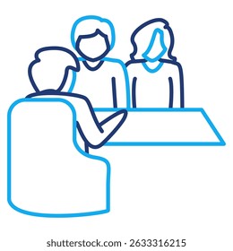 Family Counseling icon represented by Family, Counseler Dual Line style.