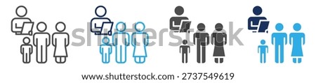 family counseling icon sheet with multi concept