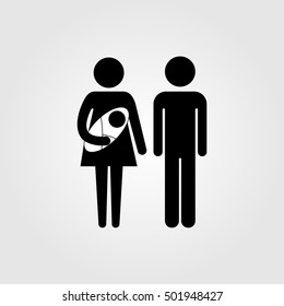 Family couple with newborn baby