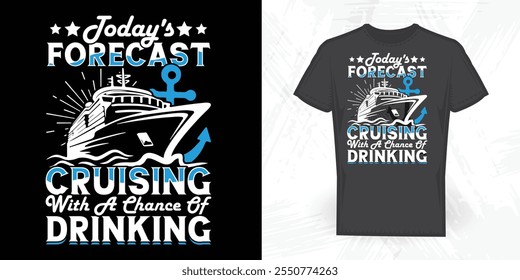 Family Cruise Funny Surfing Summer Vacation Vintage Family Cruise T-shirt Design