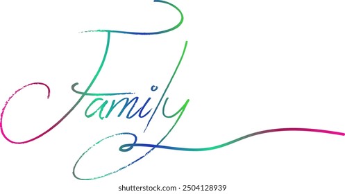 Familia - texto de caligrafía personalizado, Familia. Texto de tipografía de Vector. Inscription para el diseño casero, felpudo, tarjeta, cartel, Anuncio