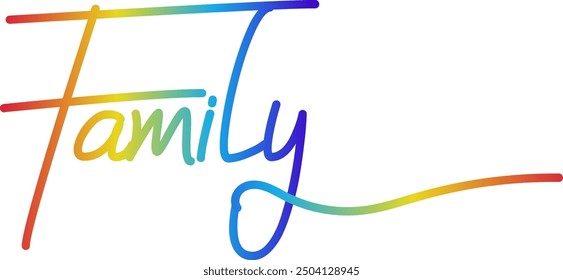 Familia - texto de caligrafía personalizado, Familia. Texto de tipografía de Vector. Inscription para el diseño casero, felpudo, tarjeta, cartel, Anuncio