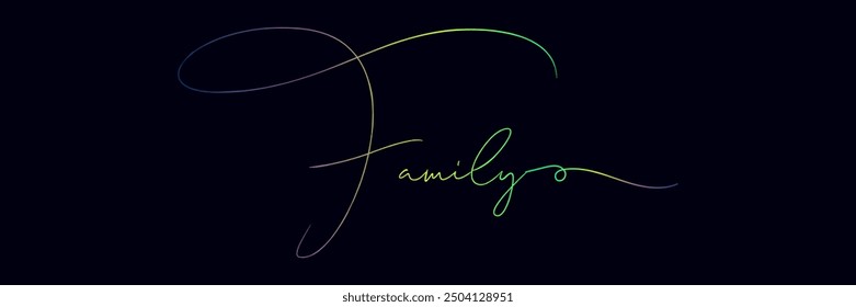 Familia - texto de caligrafía personalizado, Familia. Texto de tipografía de Vector. Inscription para el diseño casero, felpudo, tarjeta, cartel, Anuncio