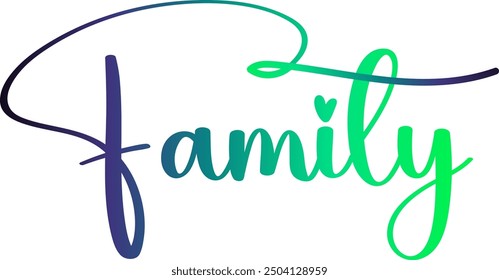 Familia - texto de caligrafía personalizado, Familia. Texto de tipografía de Vector. Inscription para el diseño casero, felpudo, tarjeta, cartel, Anuncio