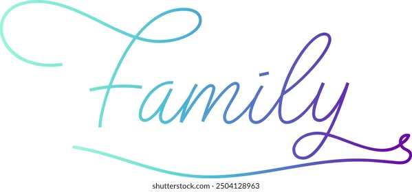 Familia - texto de caligrafía personalizado, Familia. Texto de tipografía de Vector. Inscription para el diseño casero, felpudo, tarjeta, cartel, Anuncio