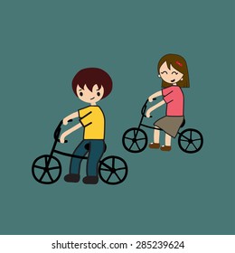 family cycling