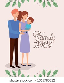 family day card with parents and son leafs crown