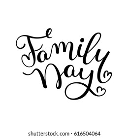 Family Day Hand Lettering Template Card Stock Vector (Royalty Free ...