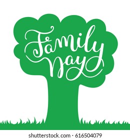Family Day hand lettering. Template for card, poster, print.