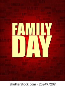 Family Day with same text on red gradient background.