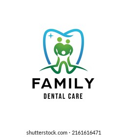 Family dental care clinic logo design template