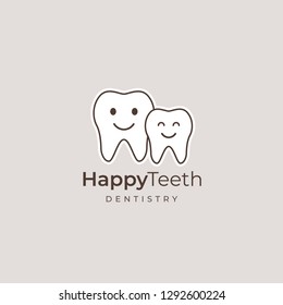 Family dental clinic logo. Dentist vector sign mark icon.