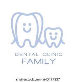 Family Dental Clinic Logo Symbol, Vector Illustration