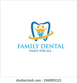 family dental logo for health and service simple modern