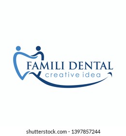 family dental. dental logo. human icon.